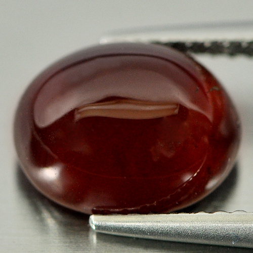 Reddish Orange Hessonite Garnet 4.10 Ct. Oval Cab 10.1 x 8.2 Mm. Natural Gem