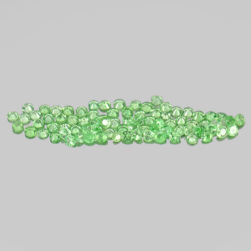 1.17 Ct. 80 Pcs. Natural Gems Round Diamond Cut Green Tsavorite Garnet