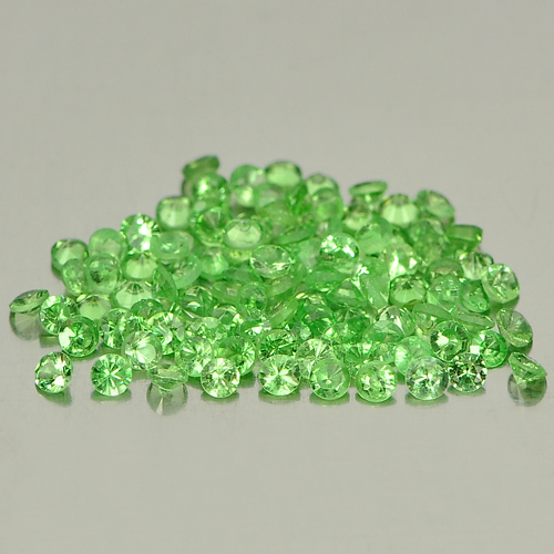 1.42 Ct. 100 Pcs. Round Diamond Cut Natural Gems Green Tsavorite Garnet