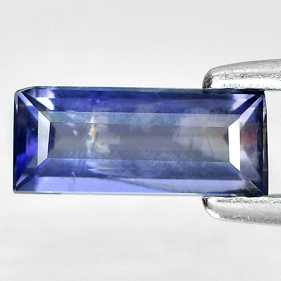 0.84 Ct. Good Baguette Shape Natural Gemstone Violet Blue Iolite Unheated