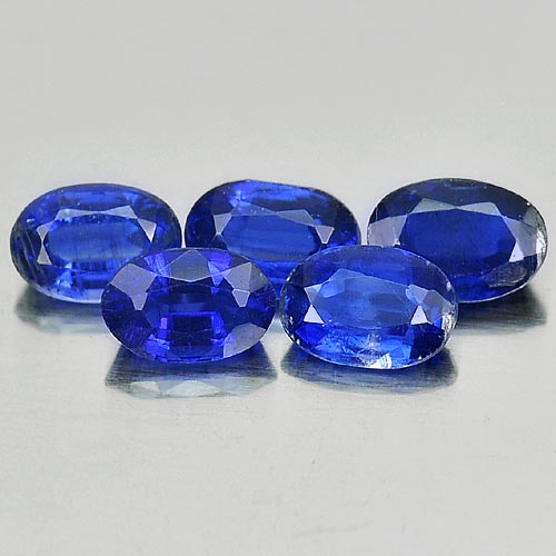 Unheated 3.12 Ct. 5 Pcs. Oval Shape Natural Gemstones Blue Kyanite