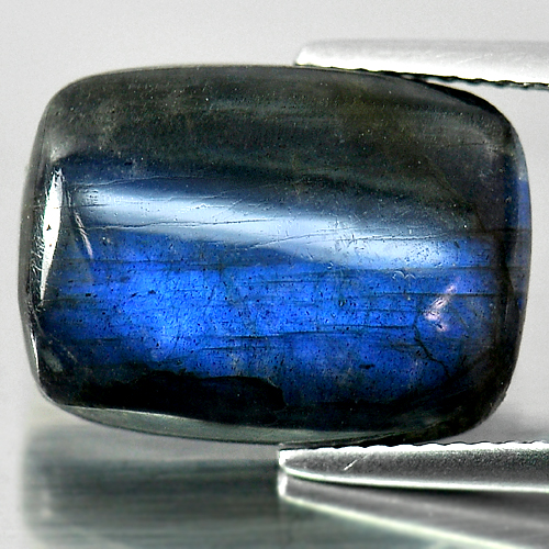 8.74 Ct. Baguette Cabochon Multi Color Blue Natural Labradorite Doublet Unheated