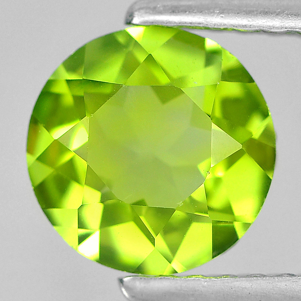 Unheated 1.23 Ct. Round Shape Natural Gemstone Green Peridot From Pakistan