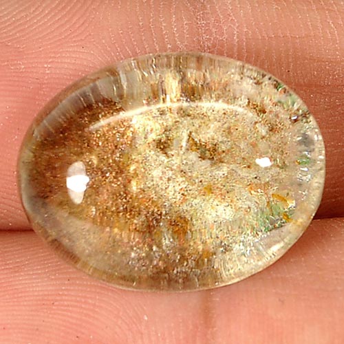 18.22 Ct. Oval Cabochon Natural White Brown Moss Quartz From Thailand