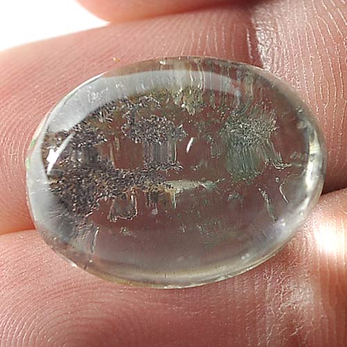 27.38 Ct. Oval Cabochon Natural White Brown Moss Quartz From Thailand