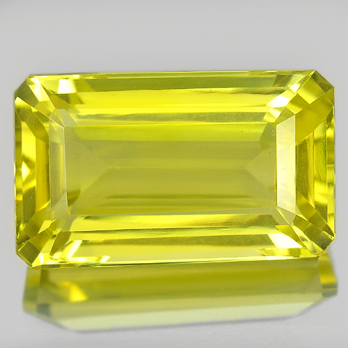 24.00 Ct. Octagon Shape Gemstones Natural Clean Yellow Lemon Quartz Unheated