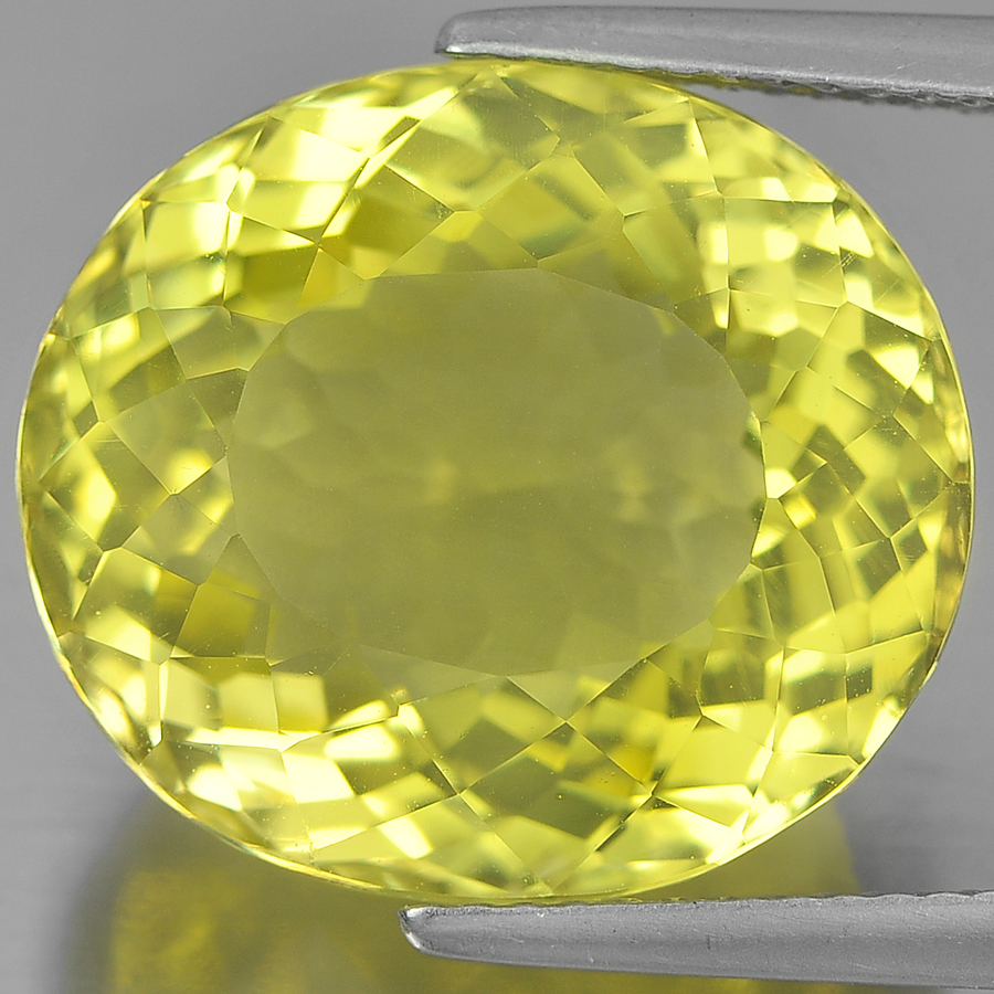15.53 Ct. Oval Shape Natural Clean Yellow Lemon Quartz Gemstone