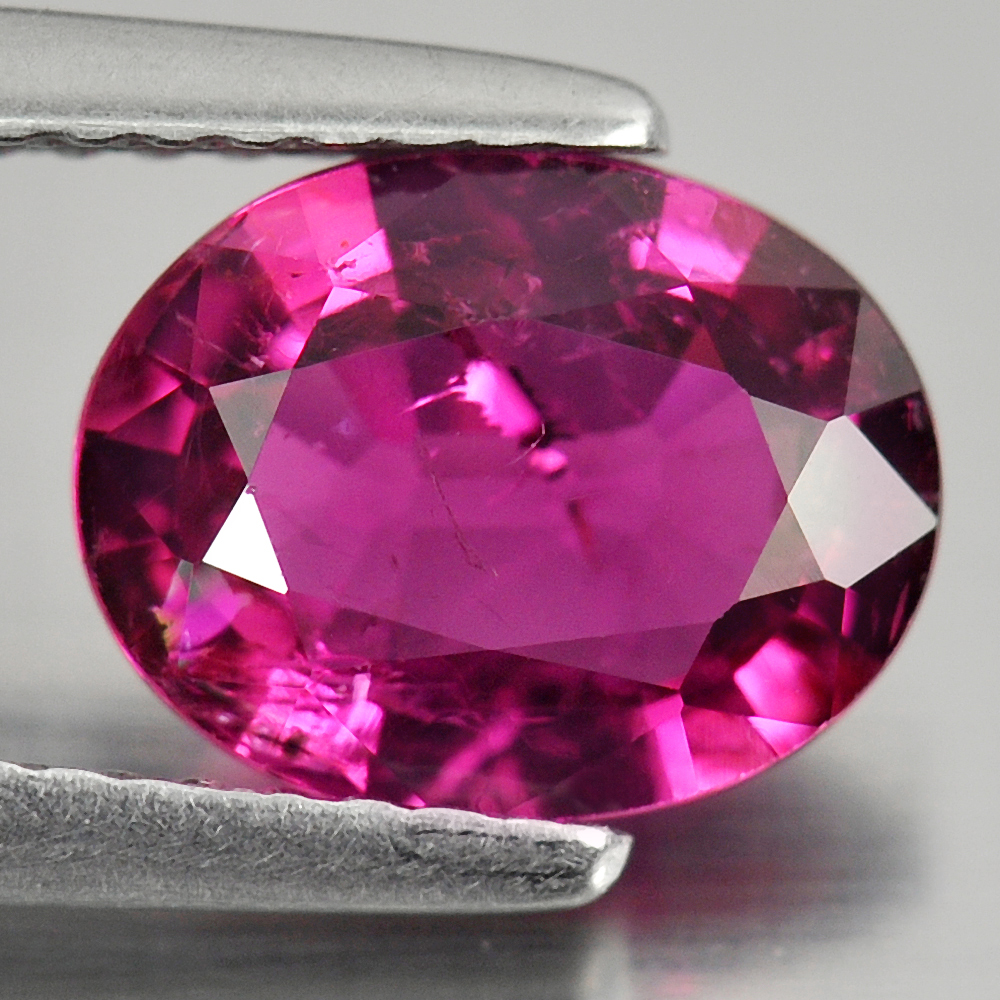 Unheated 1.47 Ct. Natural Gemstone Purplish Pink Rubellite Oval Shape 9 x 7 Mm.