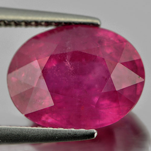 5.38 Ct. Oval Natural Purplish Red RUBY Mozambique Gem