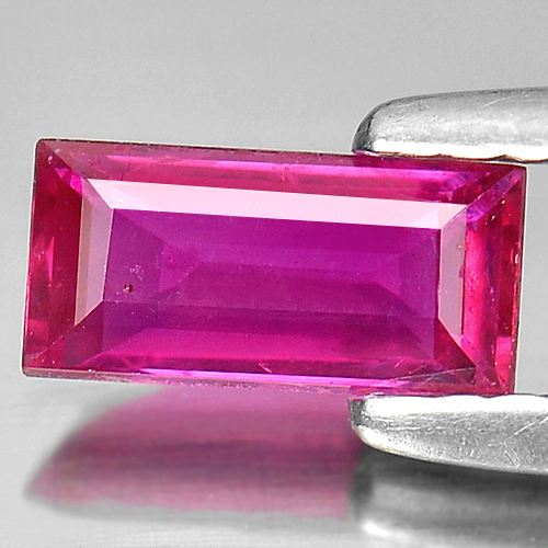 0.69 Ct. Baguette Natural Purplish Red Ruby Mozambique