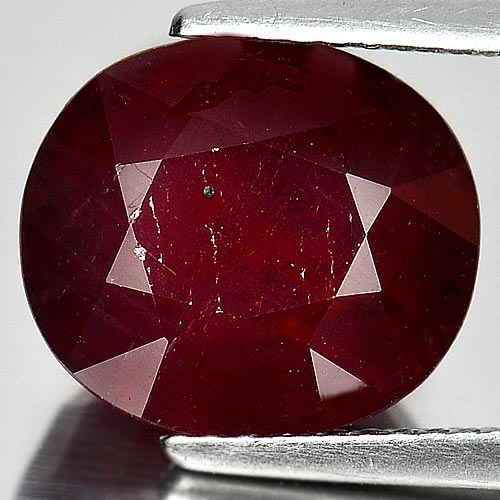 Natural Gemstone 8.24 Ct. Oval Shape Purplish Red Ruby Madagascar