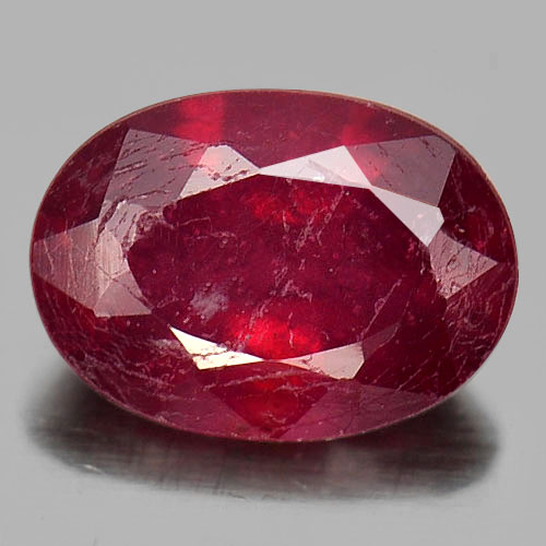 1.09 Ct. Oval Shape Natural Gemstone Pinkish Red Ruby Size 7 x 5.1 Mm.