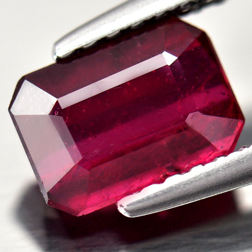 1.18 Ct. 7.2 x 5 Mm. Octagon Natural Gemstone Purplish Red Ruby