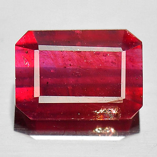1.33 Ct. Octagon Natural Gem Pinkish Red Ruby Size 7 x 5 x 3 Mm.