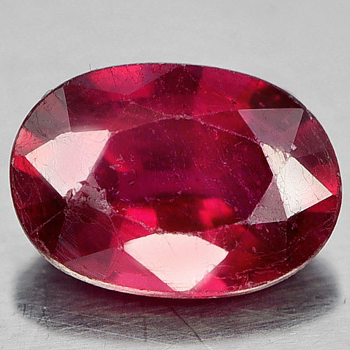 0.99 Ct. Oval Shape Natural Gemstone Pinkish Red Ruby Size 7.1 x 5 Mm.