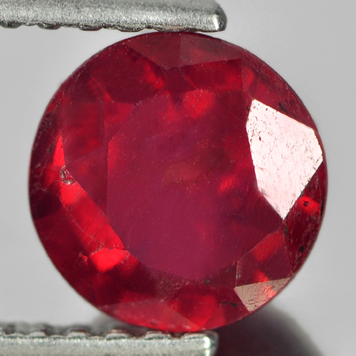 1.33 Ct. Round Natural Gemstone Pinkish Red Ruby From Madagascar