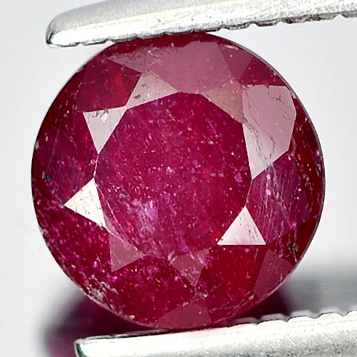 1.32 Ct. Round Natural Gemstone Pinkish Red Ruby Madagascar