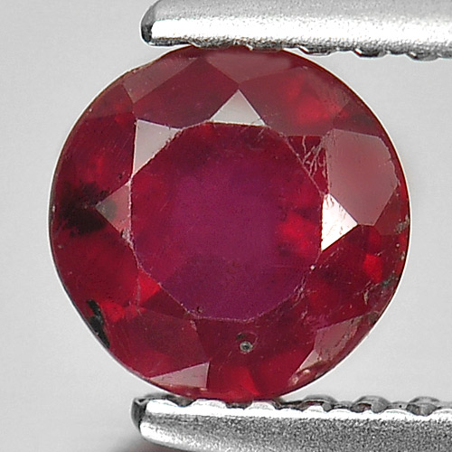 1.02 Ct. Round Natural Gem Pinkish Red Ruby From Madagascar