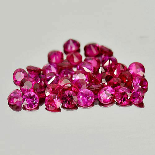 1.12 Ct. 39 Pcs. Round Natural Gems Pinkish Red Ruby Unheated