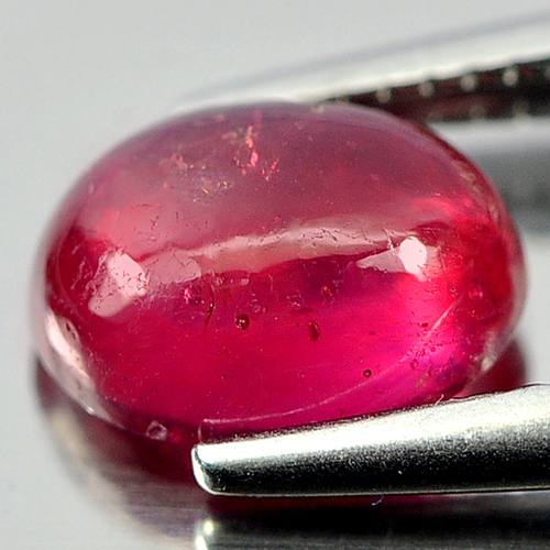 1.39 Ct. Good Oval Cabochon Gem Natural Purplish Red Ruby Mozambique