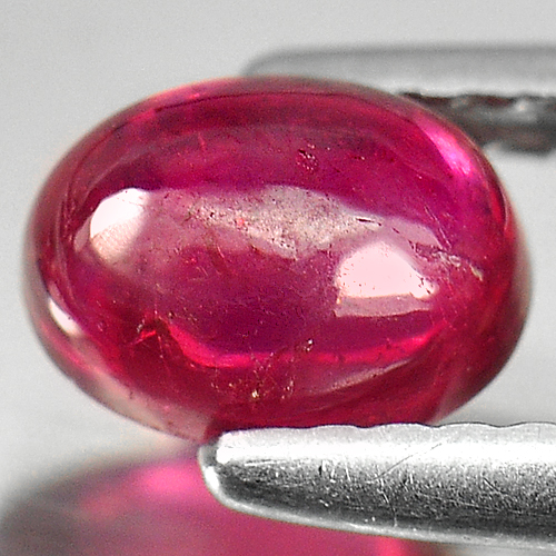 1.27 Ct. Good Color Oval Cab Natural Purplish Red Ruby Gem Mozambique