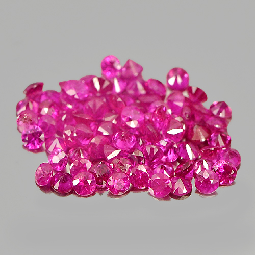 1.20 Ct. 80 Pcs. Round Diamond Cut Natural Purplish Pink Ruby Gemstones
