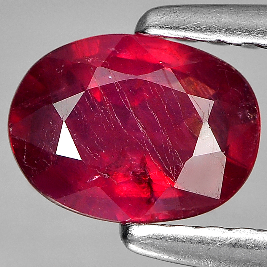 0.88 Ct. Oval Shape Natural Gem Purplish Red Ruby From Madagascar