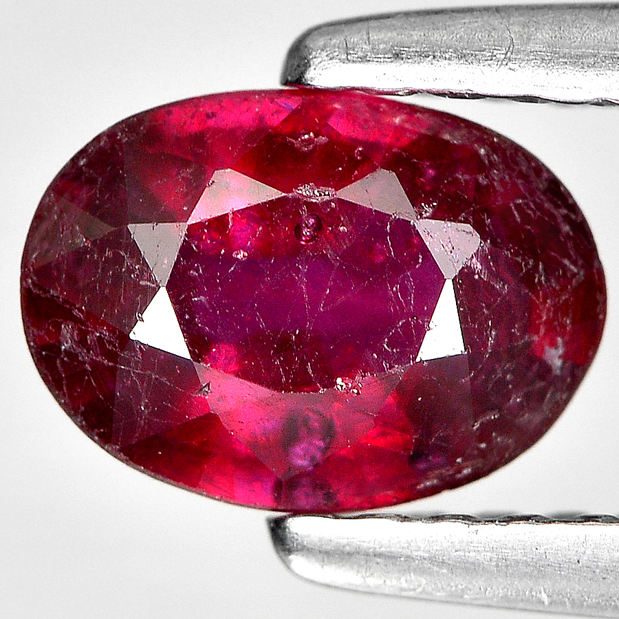 0.89 Ct. Good Oval Shape Natural Gemstone Purplish Red Ruby Madagascar