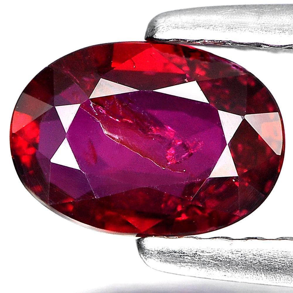 Certified 0.80 Ct. Oval Natural Gemstone Reddish Purple From Madagascar Unheated