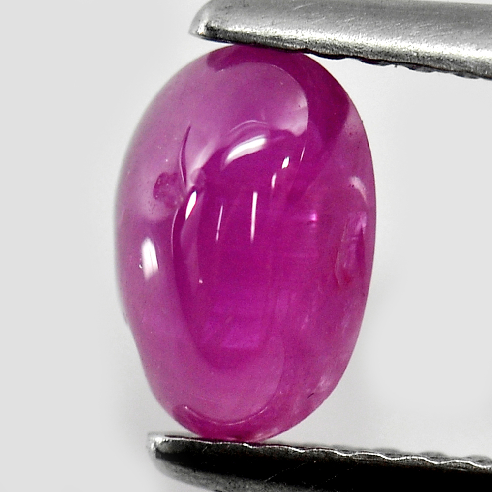 1.38 Ct. Oval Cabochon 7.3 x 4.8 x 4 mm. Natural Gemstone Red Pink Color Ruby