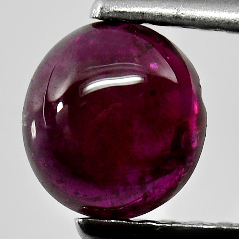 0.90 Ct. Oval Cabochon 5.9 x 5.5 x 2.6 mm. Natural Gemstone Purplish Pink Ruby