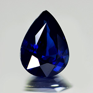 Certified 2.08 Ct. Pear Natural Blue Sapphire From Madagascar