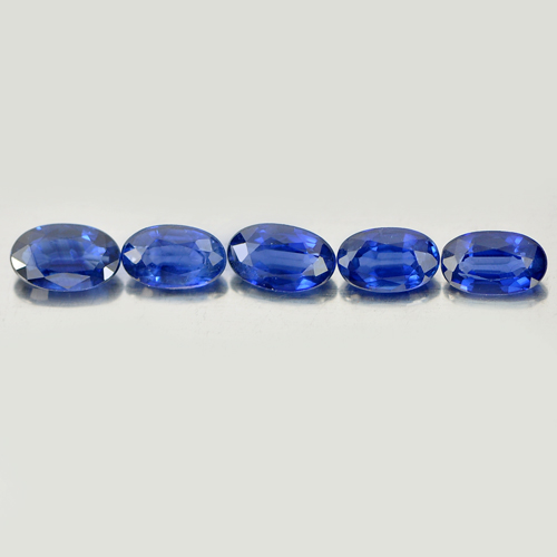 1.52 Ct. 5 Pcs. Good Color Oval Natural Gemstones Blue Sapphire Diffusion