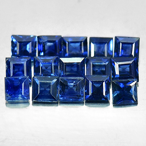 1.52 Ct. 15 Pcs. Nice Color Square Natural Gem Blue Sapphire From Madagascar