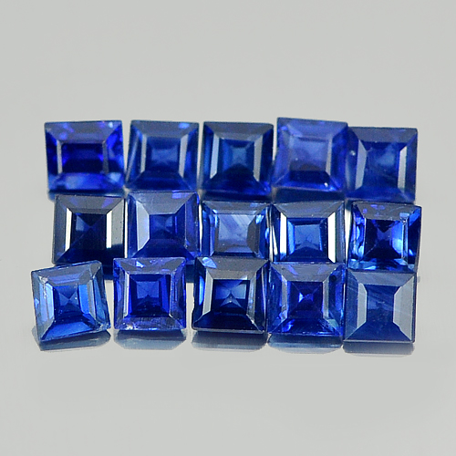 1.22 Ct. 15 Pcs. Alluring Square Natural Gem Blue Sapphire From Madagascar