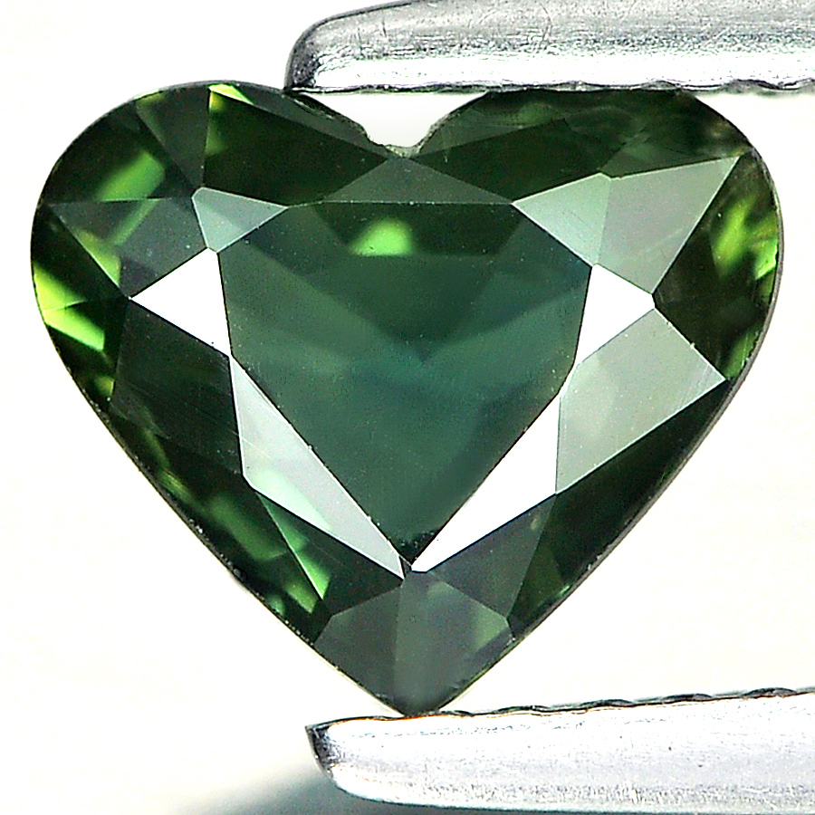 Good Color 1.45 Ct. Heart Shape Gemstone Natural Green Sapphire Thailand
