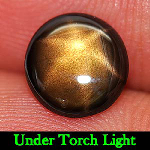 Certified 1.31 Ct. Cute Oval Cabochon Natural Gem 6 Ray Golden Star Sapphire