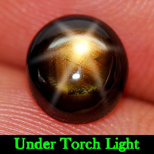 Certified 1.96 Ct. Oval Cabochon Natural 6 Ray Golden Star Sapphire Gem