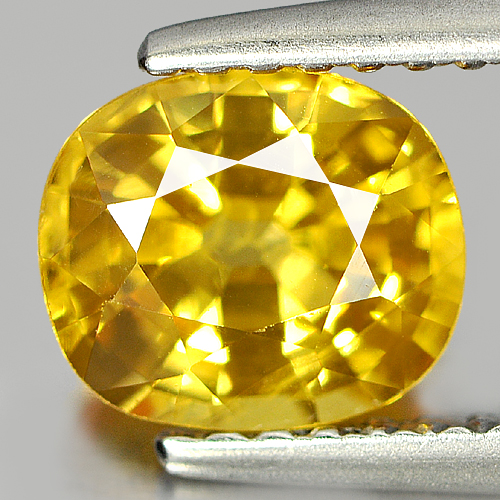 Yellow Sapphire 1.49 Ct. Cushion Shape 7.1 x 6.2 Mm. Natural Gemstone Thailand