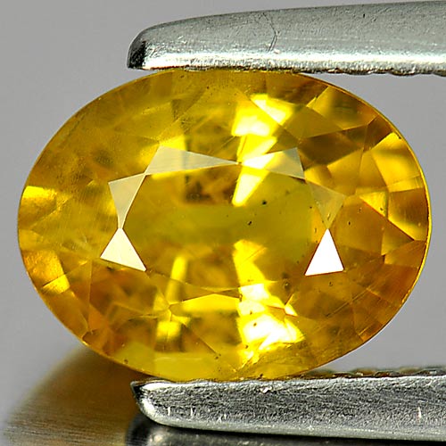 1.48 Ct. Oval Shape Natural Gemstone Yellow Sapphire Size 7.8 x 6 Mm.