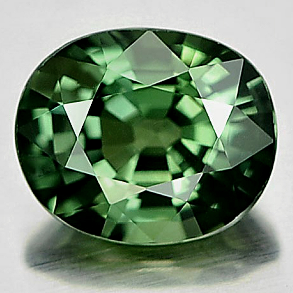 Green Sapphire 1.63 Ct. Clean Oval 7.6 x 6.3 Mm Natural Gemstone Heated Thailand