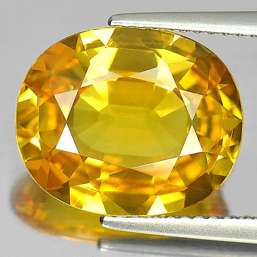 Certified Natural Gem 7.93 Ct. Clean Yellow Sapphire From Thailand