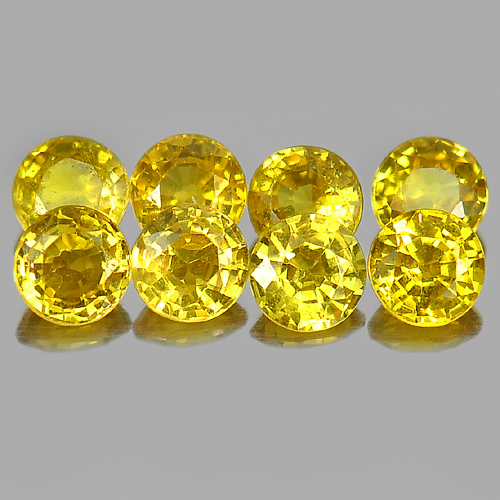 1.14 Ct. 8 Pcs. Nice Color Yellow Natural Round Sapphire Gemstone