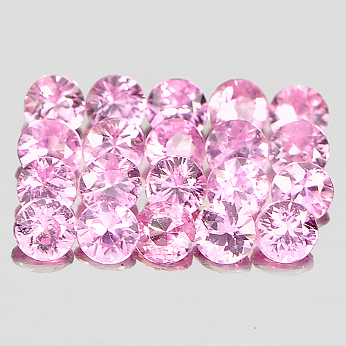 1.16 Ct. 20 Pcs. Clean Nice Round Diamond Cut Natural Pink Sapphire Madagascar