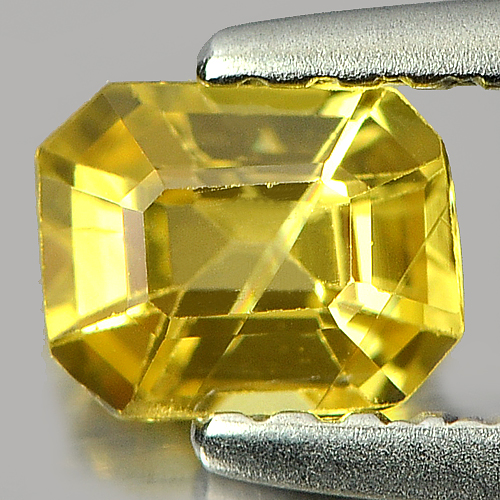0.51 Ct. Shinning Octagon Natural Yellow Sapphire Gemstone Thailand