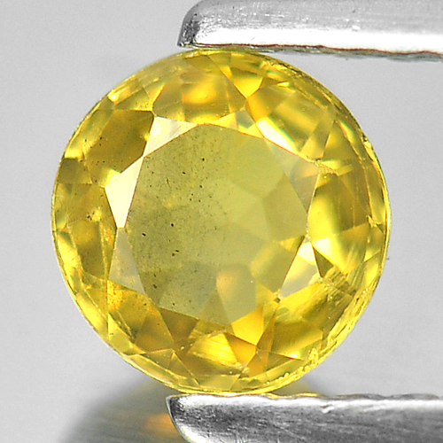 0.64 Ct. Nice Color Round Shape Natural Yellow Sapphire Gemstone Thailand