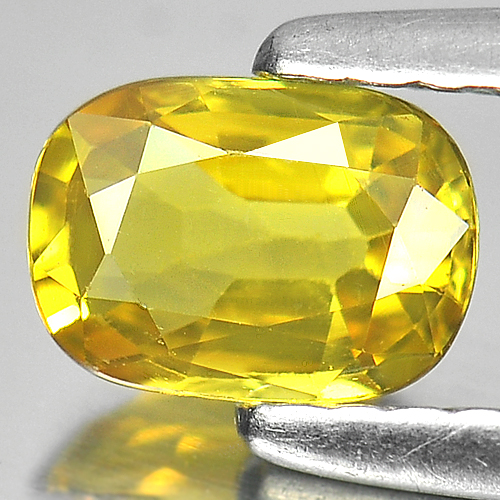 0.65 Ct. Nice Color Oval Shape Natural Yellow Sapphire Gemstone Thailand