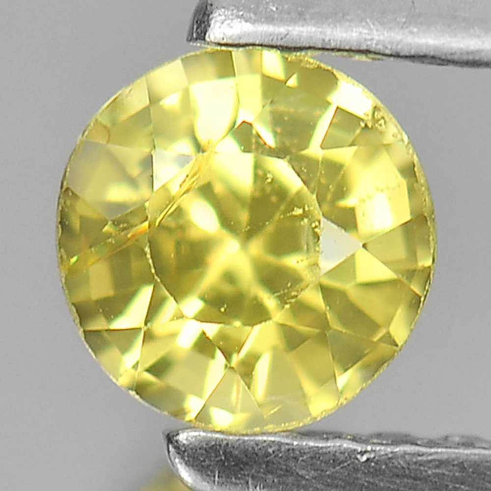 0.55 Ct. Nice Color Round Shape Natural Yellow Sapphire Gemstone Thailand