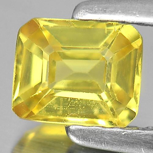 0.67 Ct. Nice Color Octagon Shape Natural Yellow Sapphire Gemstone Thailand