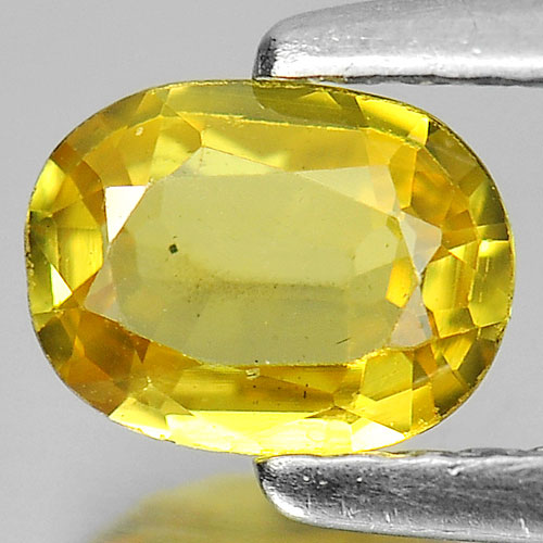 0.58 Ct. Nice Color Oval Shape Natural Yellow Sapphire Gemstone Thailand